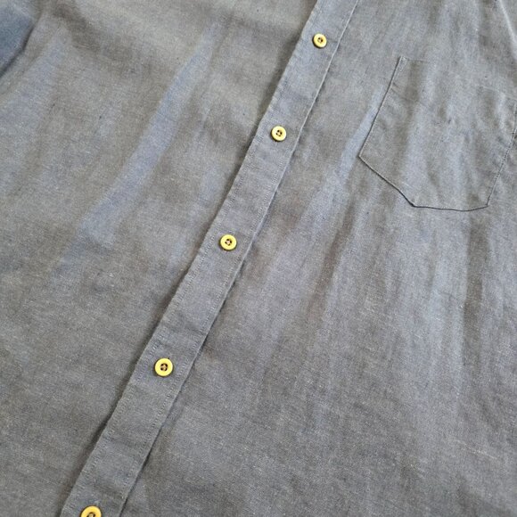 Untuckit Mens Cameron Navy size XX-Large Linen Short Sleeve button up shirt - Picture 3 of 7